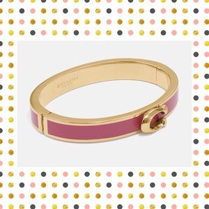 Coach Signature Push Hinged Bangle Strawberry Gold